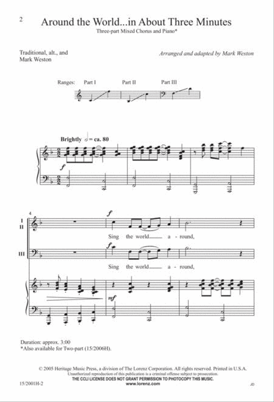 Around the World...in About Three Minutes Mixed Choir scores gallery preview page 2