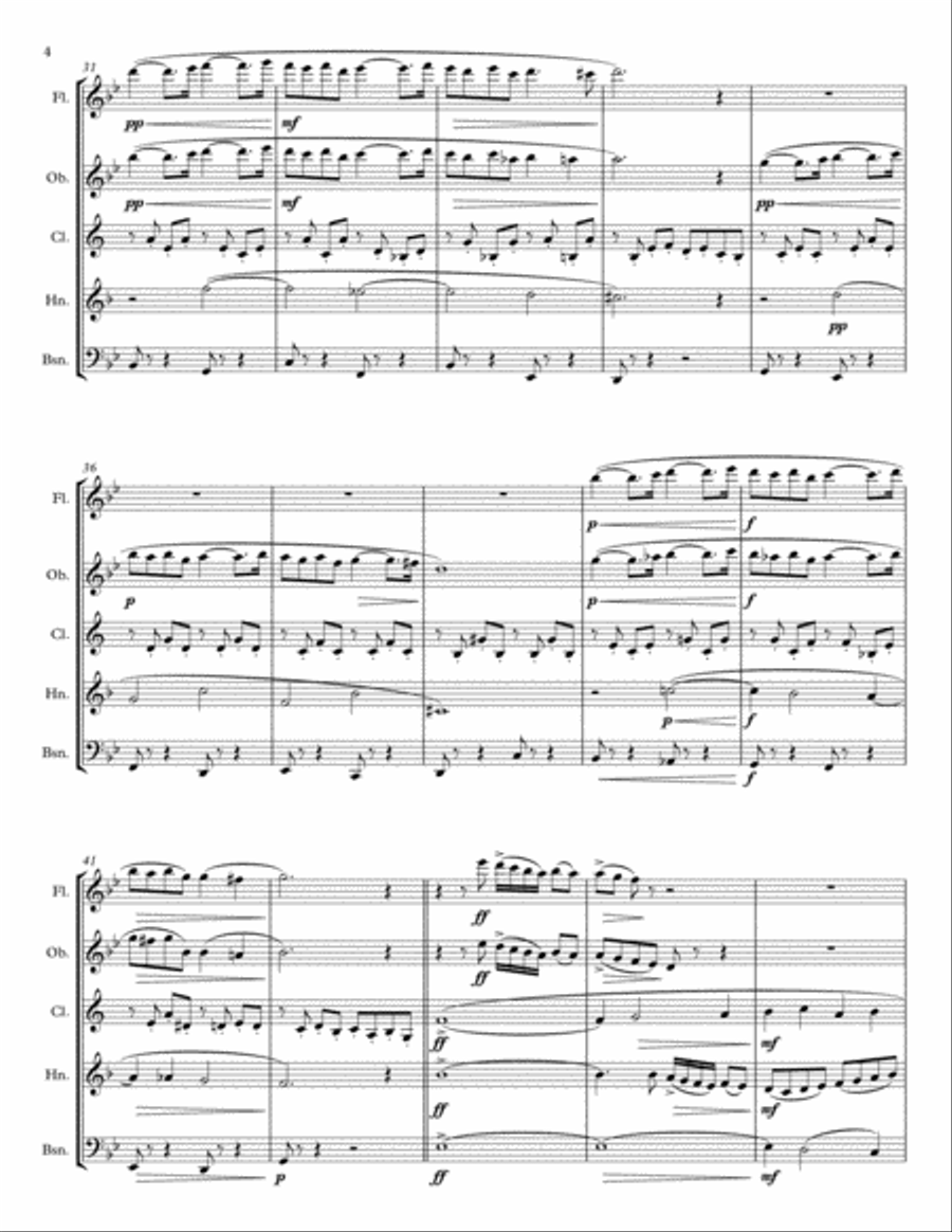 Pavane, Op. 50 for Woodwind Quintet Woodwind Quintet scores gallery preview page 4