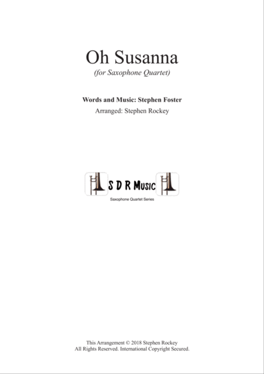 Oh Susanna (for Saxophone Quartet) Saxophone Quartet scores gallery preview page 1
