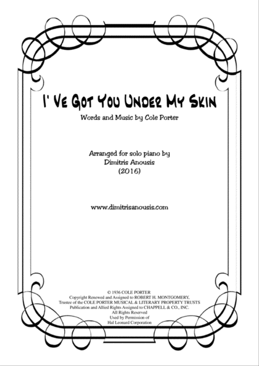 I've Got You Under My Skin Piano Solo scores gallery preview page 1