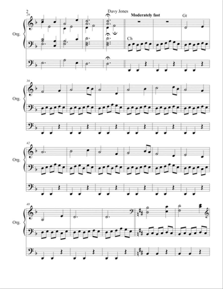 Davy Jones Davy Jones Organ Solo scores gallery preview page 2