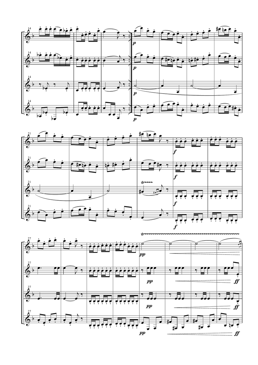 Carmen Overture (Prelude) for Clarinet Quartet Clarinet Quartet scores gallery preview page 4