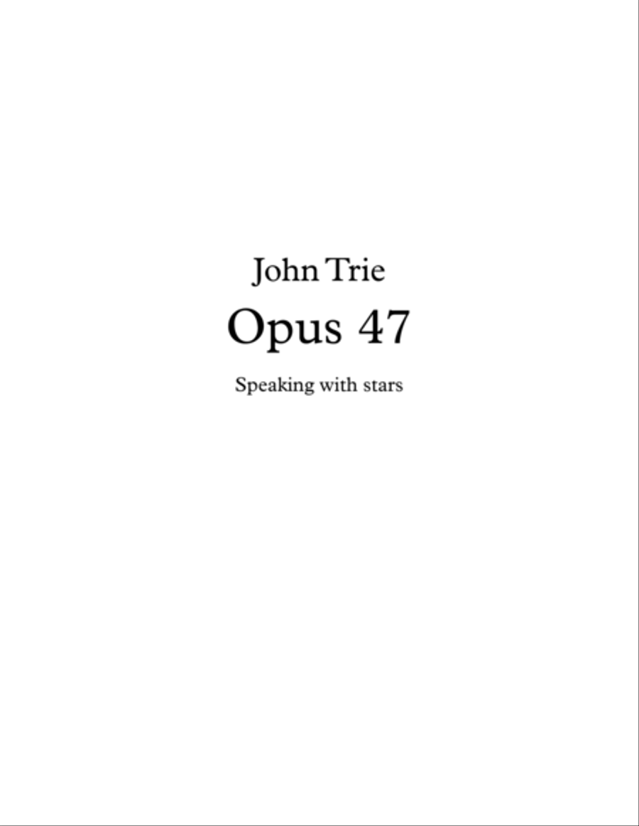 Opus 47 - Speaking with stars Percussion Ensemble scores gallery preview page 1