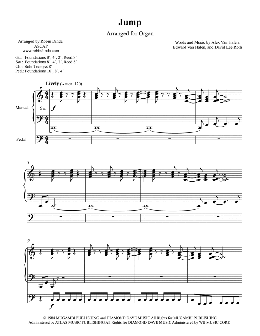 Jump Organ Solo scores gallery preview page 1