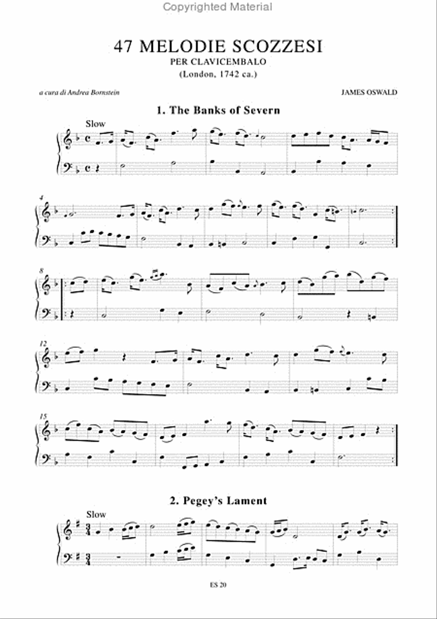 47 Scottish Tunes (London c.1742) for Harpsichord Harpsichord scores gallery preview page 2