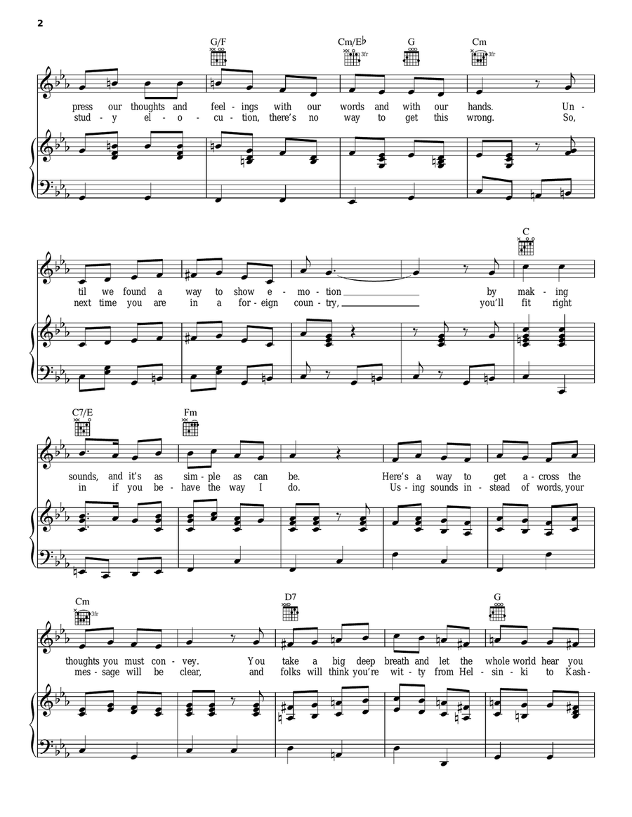 Ich, Uch, Feh Piano, Vocal, Guitar scores gallery preview page 2