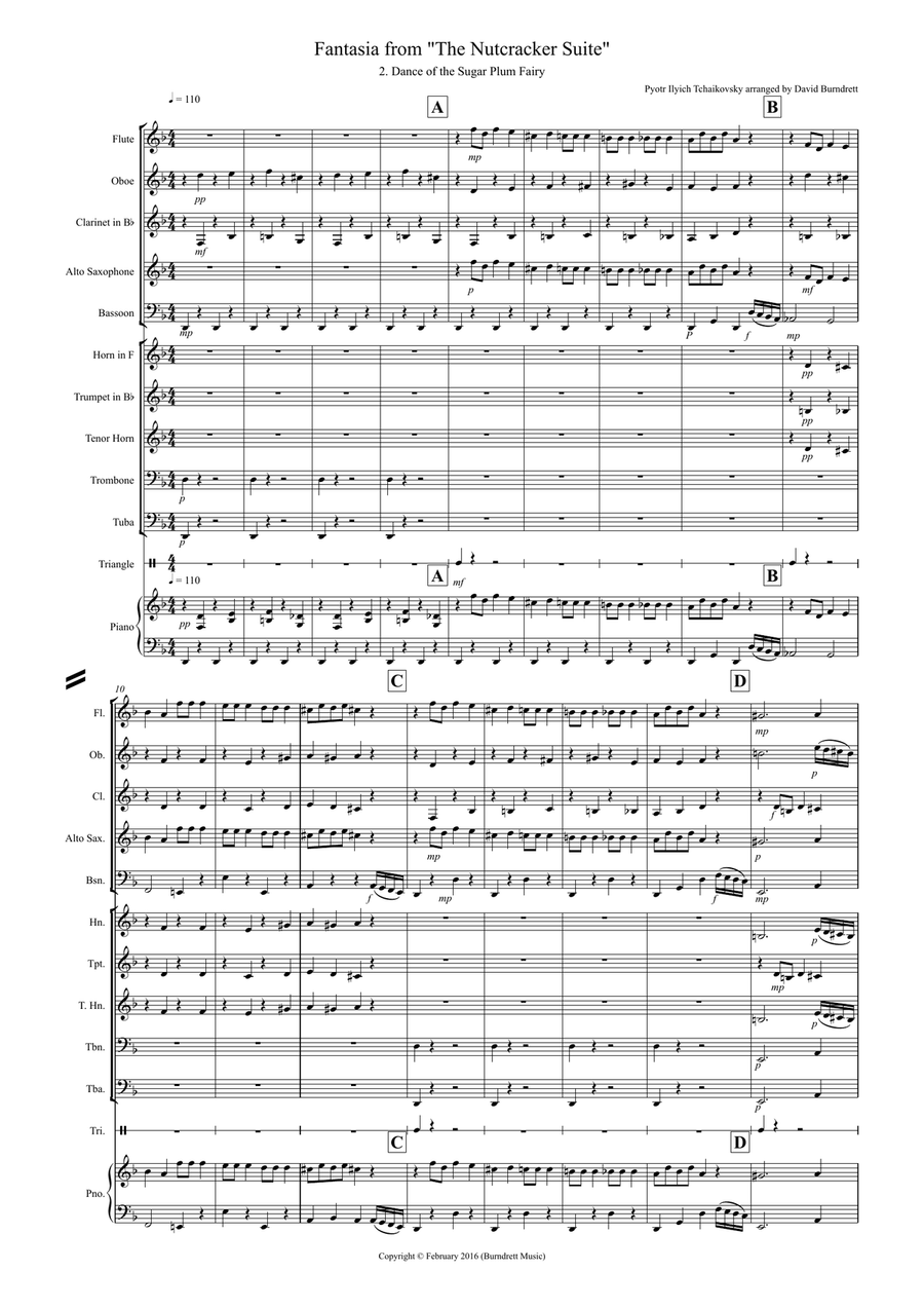 Dance of the Sugar Plum Fairy (Fantasia from the Nutcracker) for School Wind Band Concert Band scores gallery preview page 1