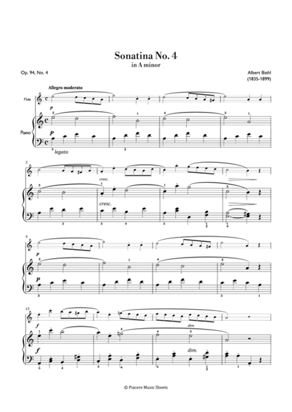 Biehl - Sonatina No. 4 Op. 94 in A minor - Intermediate image number null
