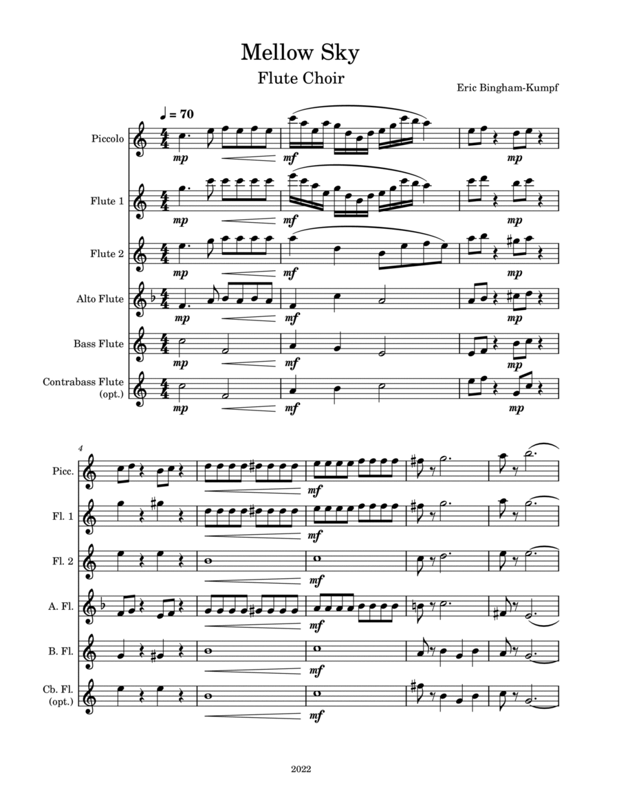 Mellow Sky Woodwind Ensemble scores gallery preview page 1