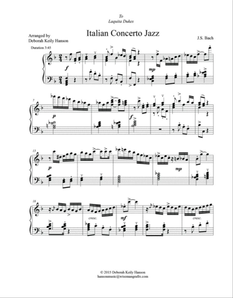 Italian Concerto Jazz Italian Concerto Jazz Piano Solo scores gallery preview page 2