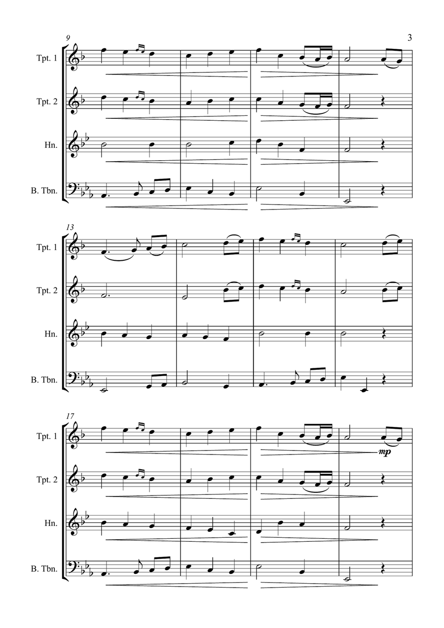 The First Noel - Christmas Carol - for Brass Quartet Brass Quartet scores gallery preview page 3