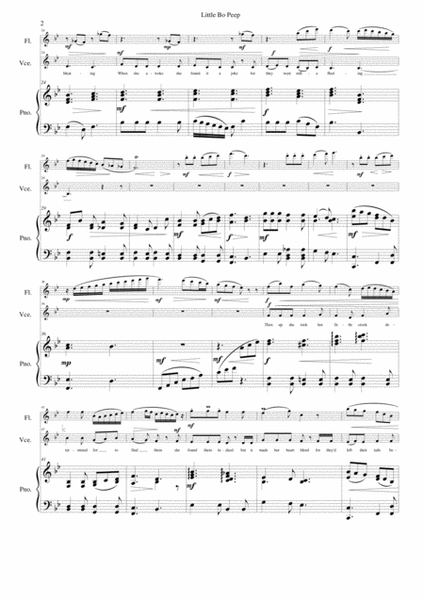 Little Bo Peep for flute, alto voice and piano image number null