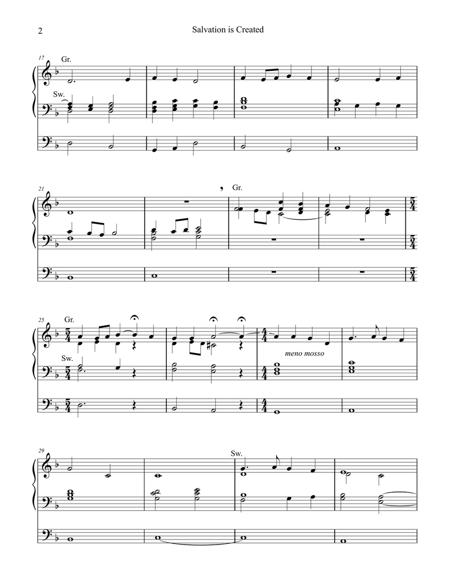 Salvation is Created (Spaseniye, Sodelal) organ work, by Chesnokov, arr. by Phil Lehenbauer Organ Solo scores gallery preview page 3