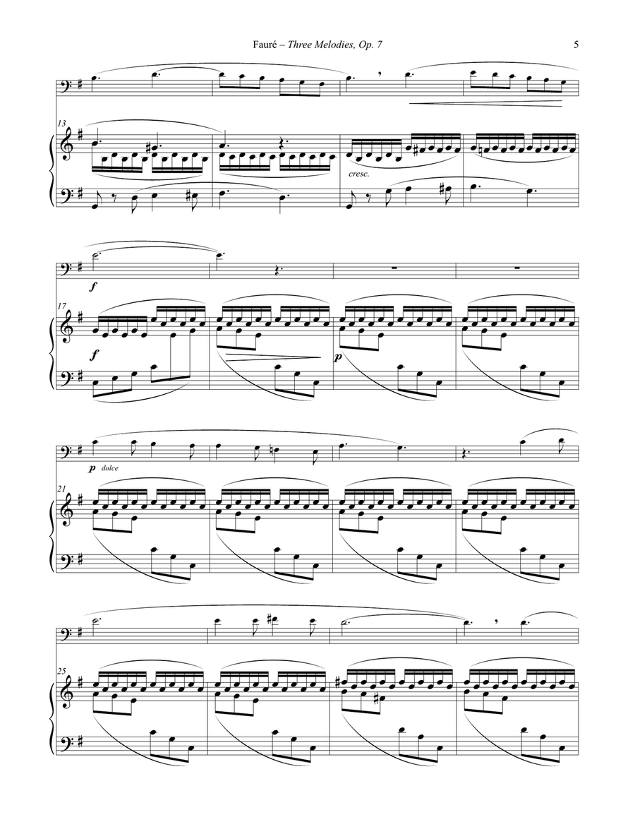 Three Melodies, Op. 7 for Euphonium & Piano Euphonium scores gallery preview page 5