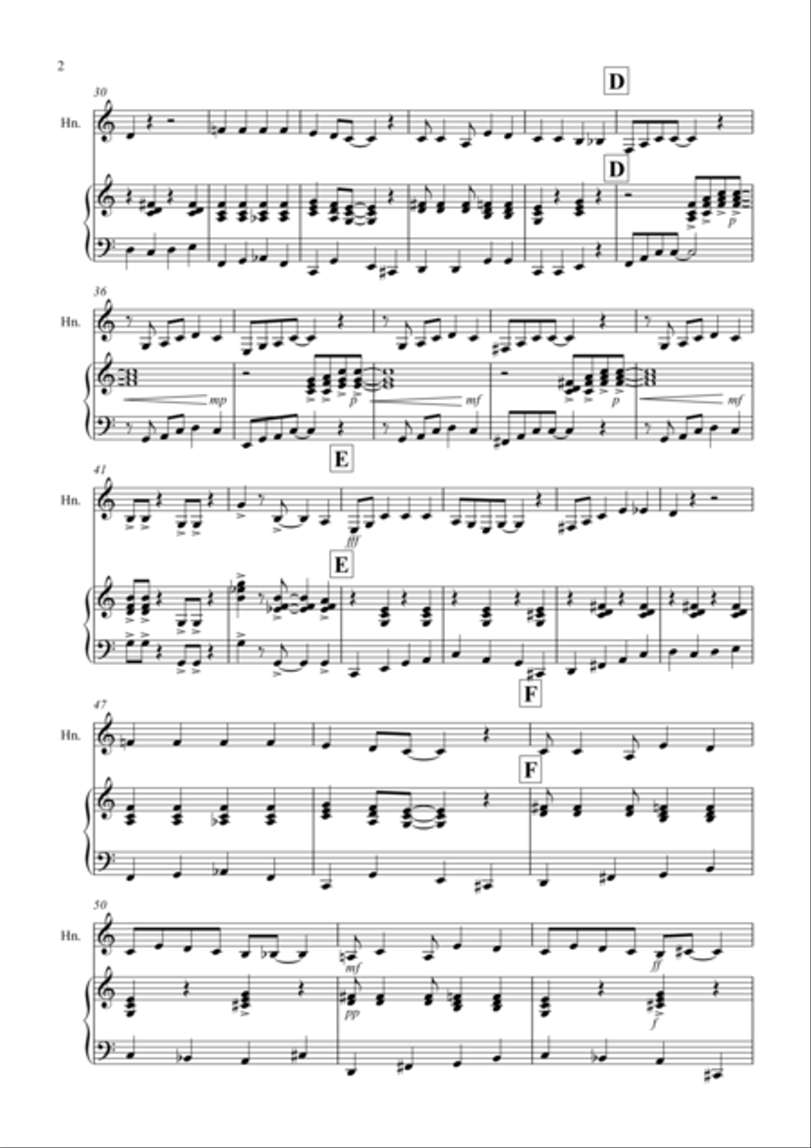 Burnie's Ragtime for French Horn and Piano Brass Duet scores gallery preview page 2