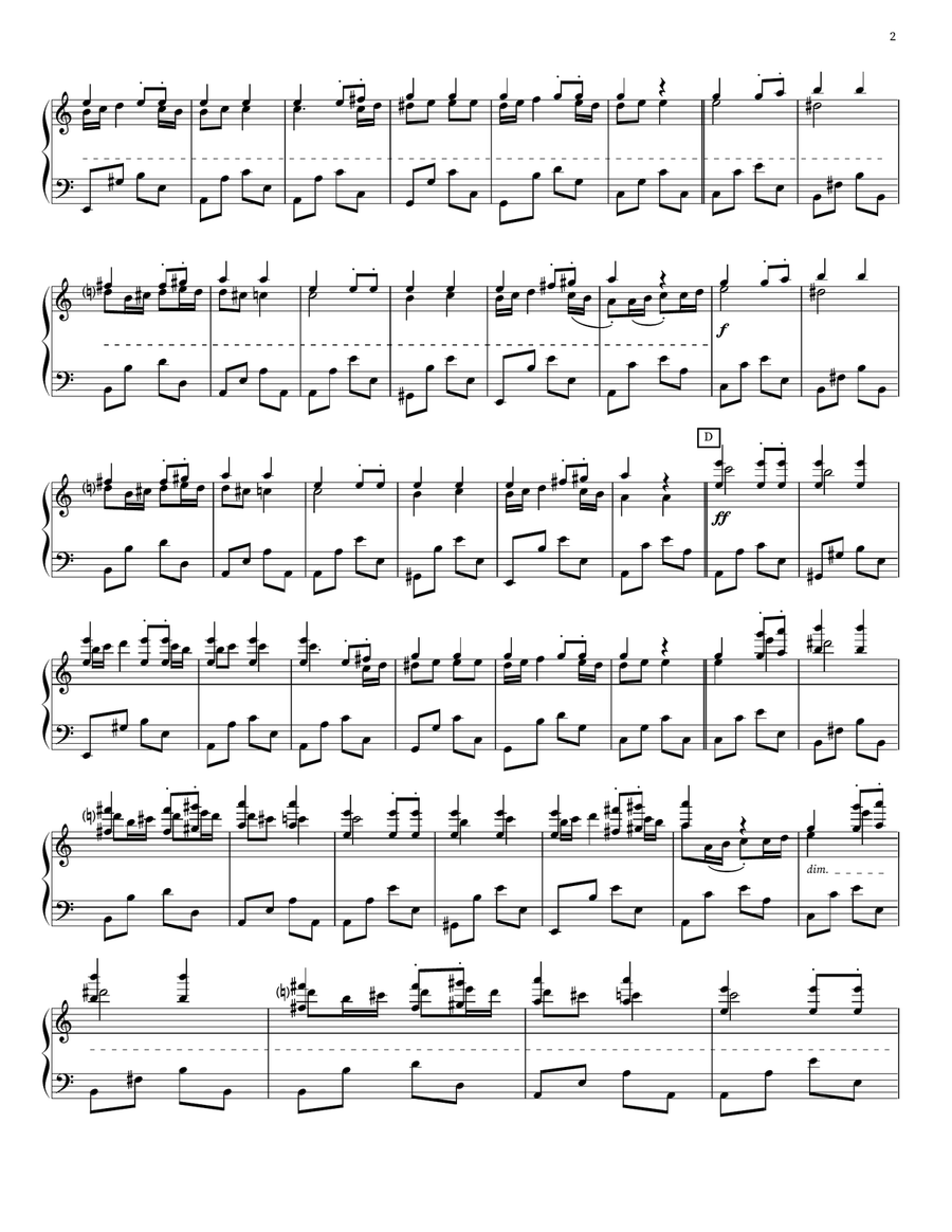 Symphony No. 7 In A Major, Second Movement (Allegretto) Piano scores gallery preview page 2