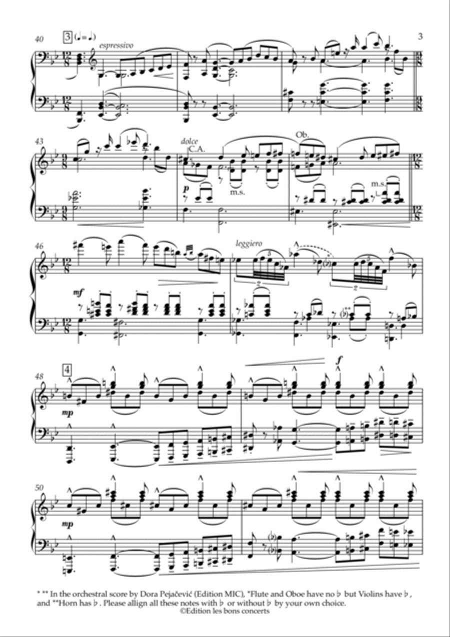 Dora Pejačević: Ouverture in D minor for large orchestra, (op.49) / Arrangement for piano by Yuki Piano Solo scores gallery preview page 4