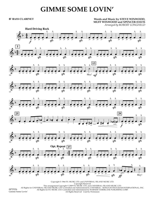 Gimme Some Lovin' - Bb Bass Clarinet