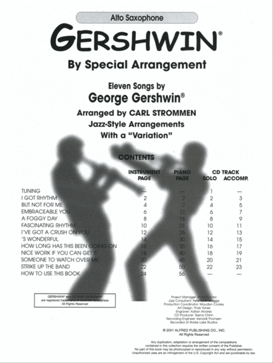 Gershwin by Special Arrangement Alto Saxophone scores gallery preview page 4