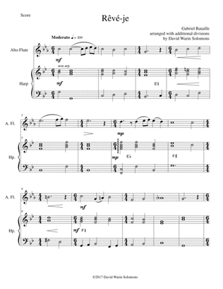 Rêvé-je (Am I dreaming) for alto flute and harp