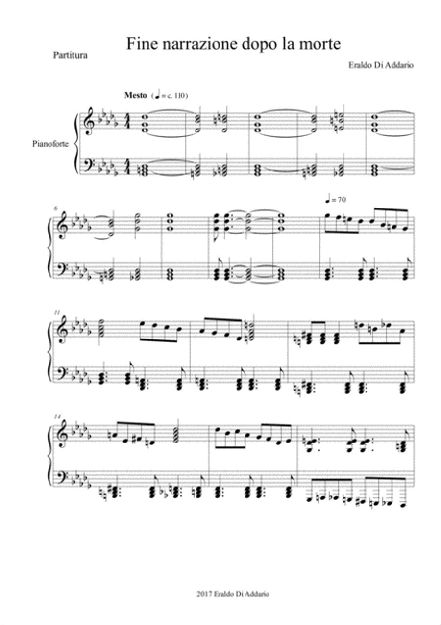 Fine narrazione dopo la morte Piano Solo scores gallery preview page 1