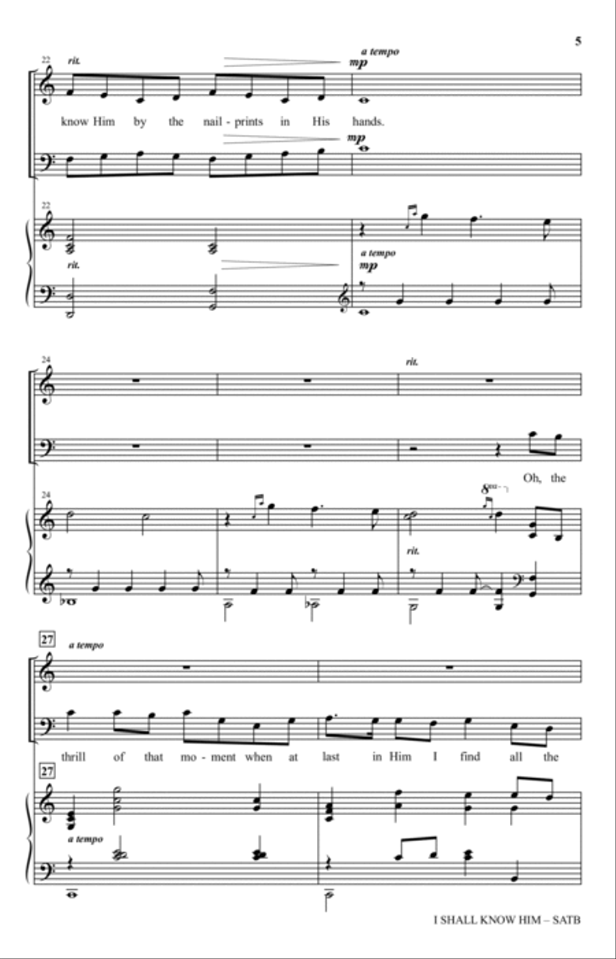 I Shall Know Him 4-Part scores gallery preview page 4