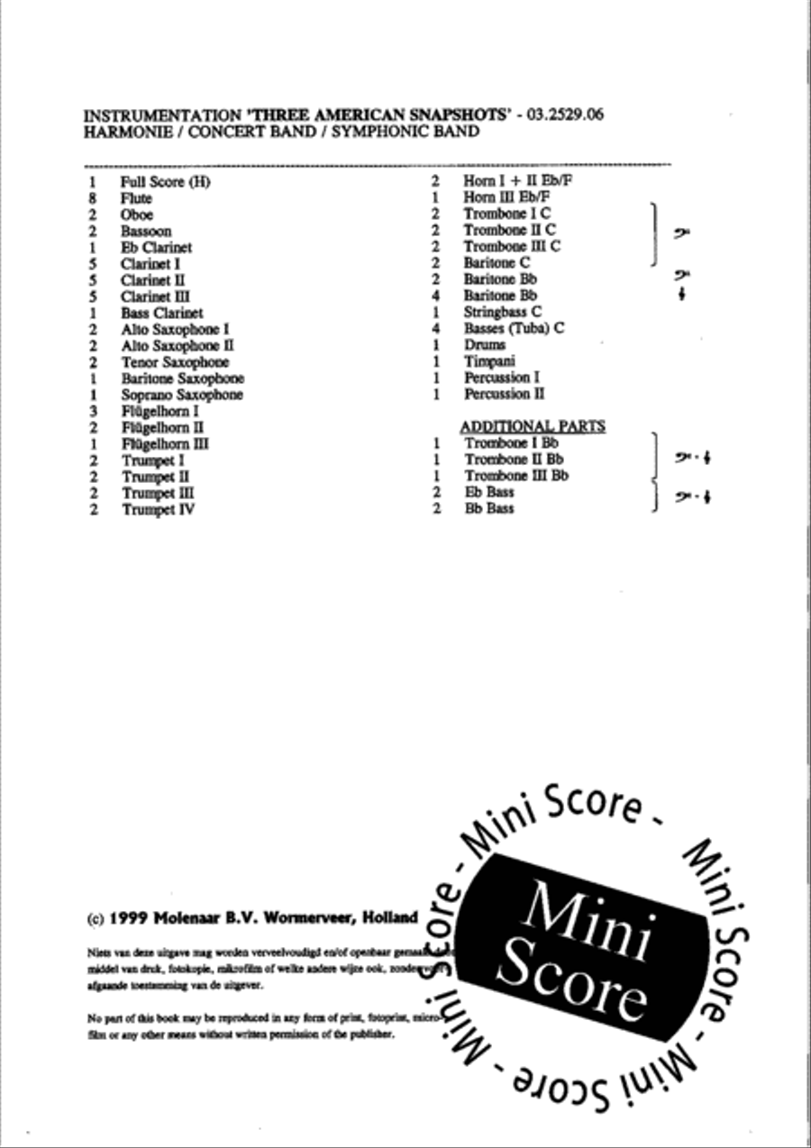 Three American Snapshots Concert Band scores gallery preview page 5