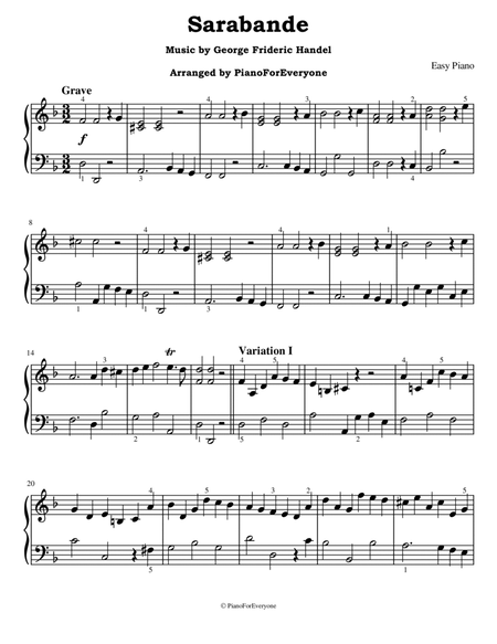 Sarabande - Handel (Easy Piano) image number null