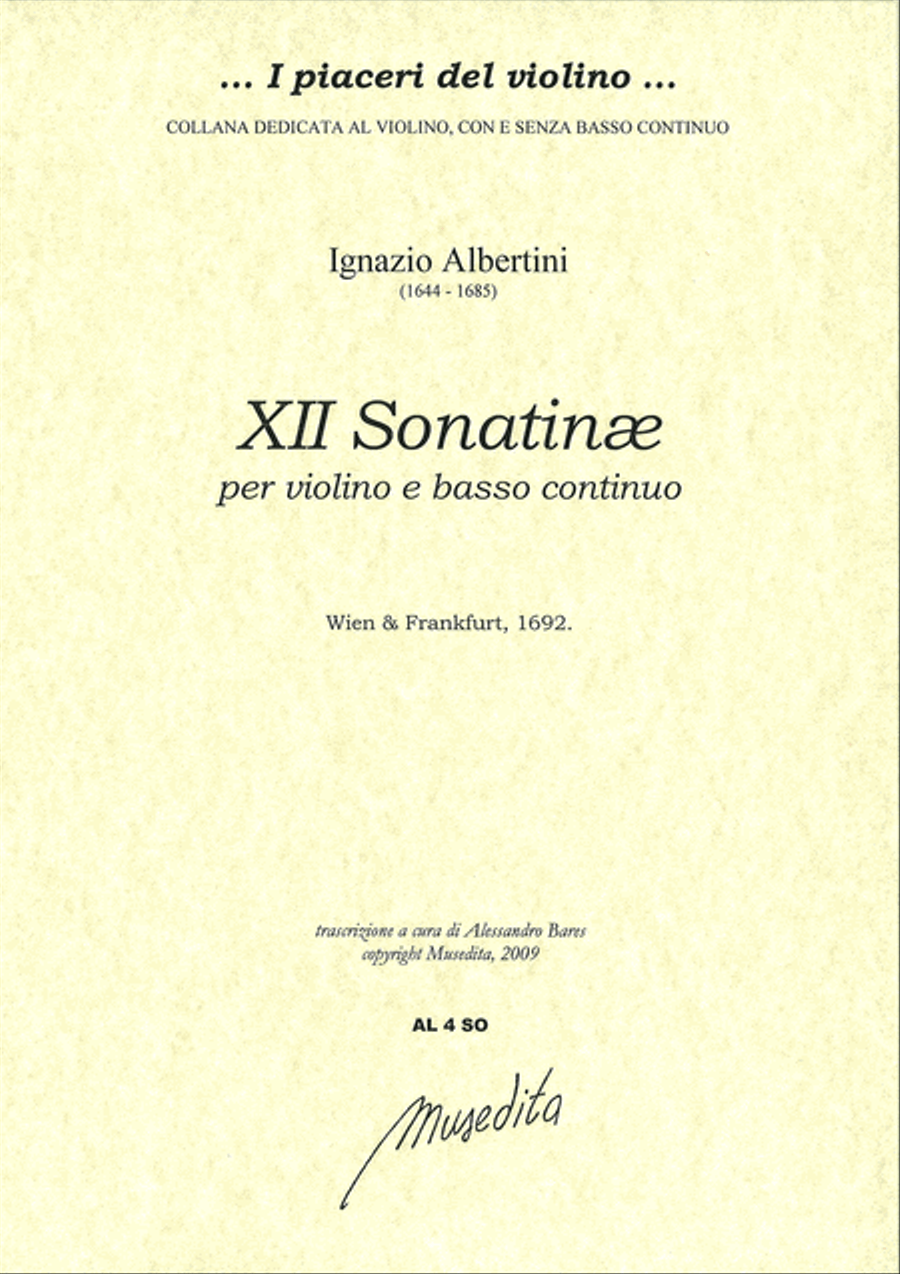 XII Sonatinae (Wien & Frankfurt, 1692) Violin scores gallery preview page 1
