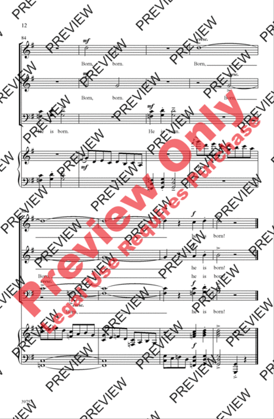 He Is Born 4-Part scores gallery preview page 12