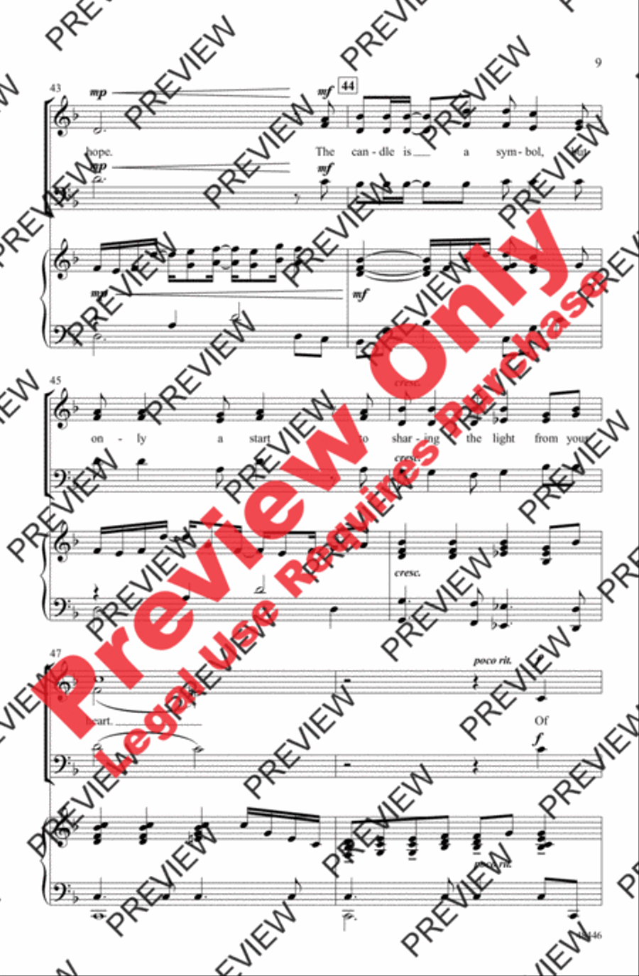 The Candle Is a Symbol 3-Part scores gallery preview page 9