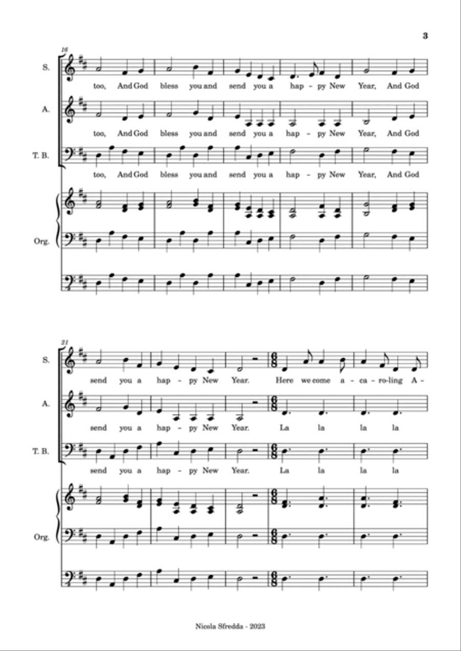 Here we come a wassailing 3-Part scores gallery preview page 3