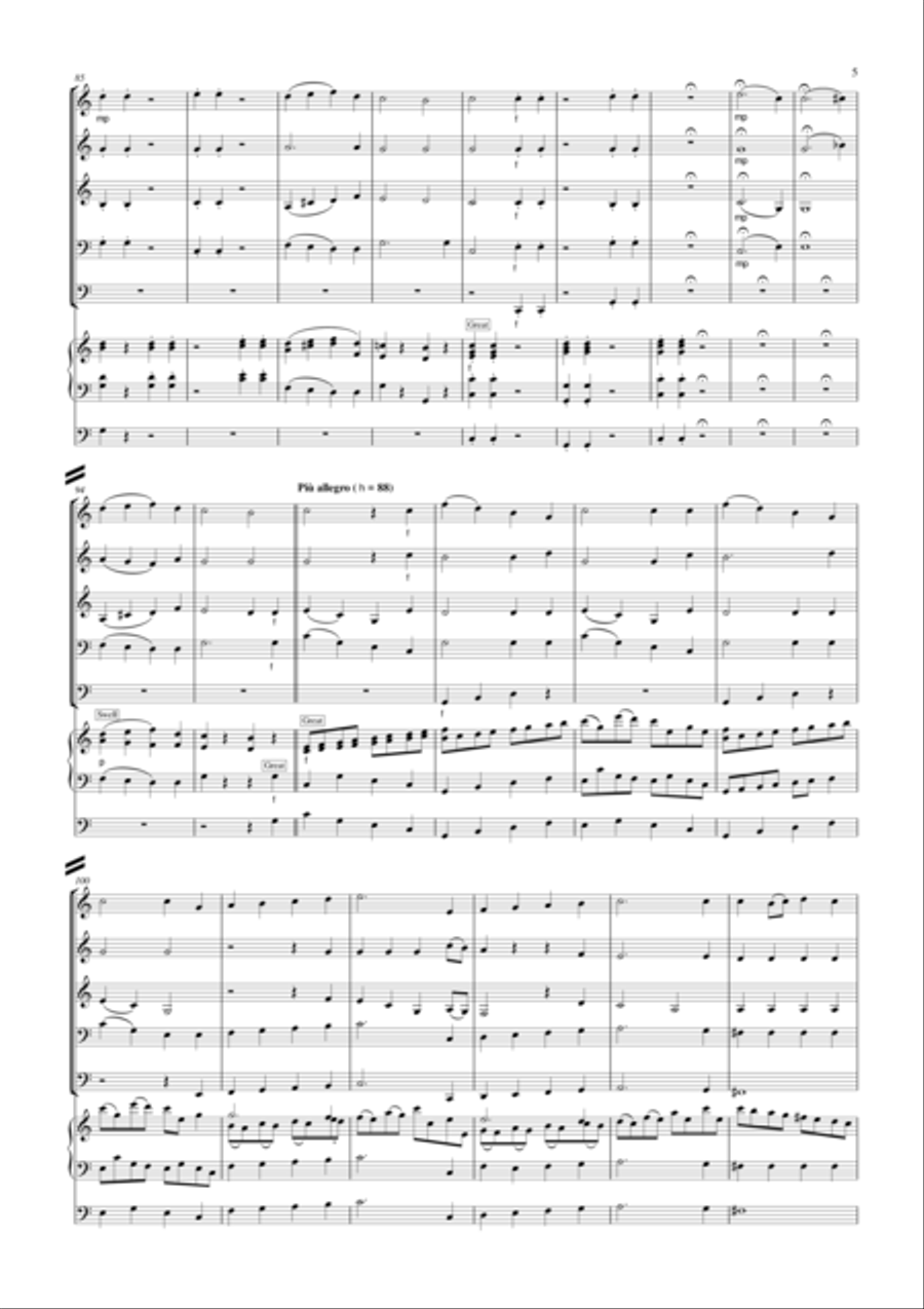 The Heavens Are Telling arr. for Organ and Brass Quintet Small Ensemble scores gallery preview page 6