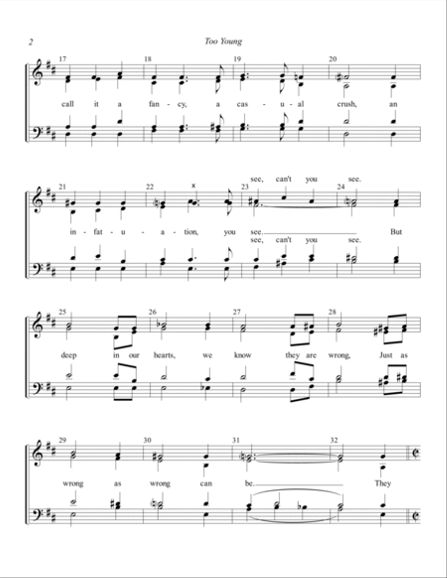 Too Young 4-Part scores gallery preview page 2