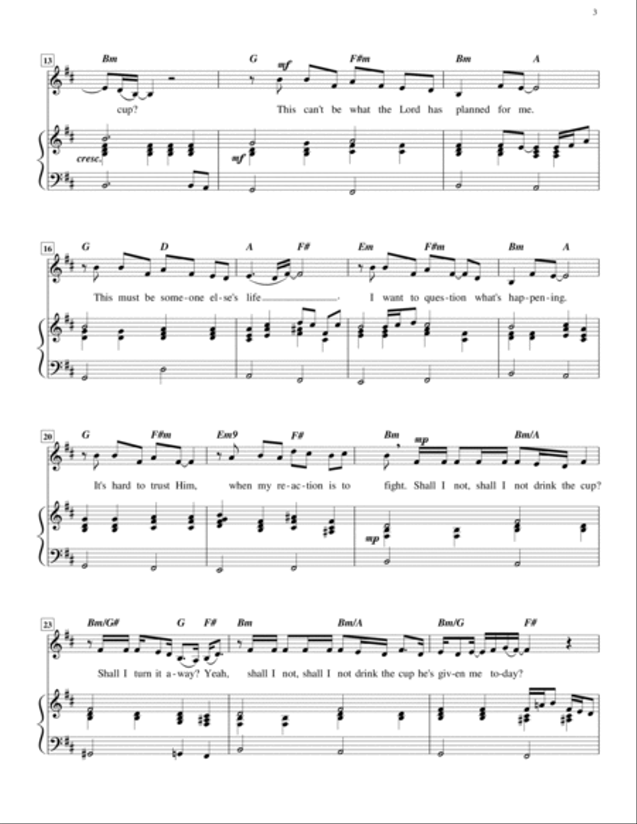 Shall I Not Drink the Cup? (high voice) High Voice scores gallery preview page 3