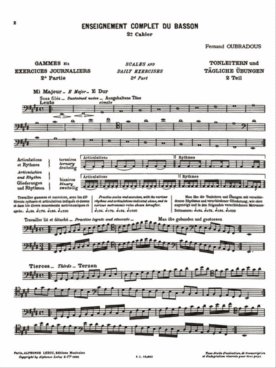 Scales and Exercises, 2nd Part Bassoon Solo scores gallery preview page 2