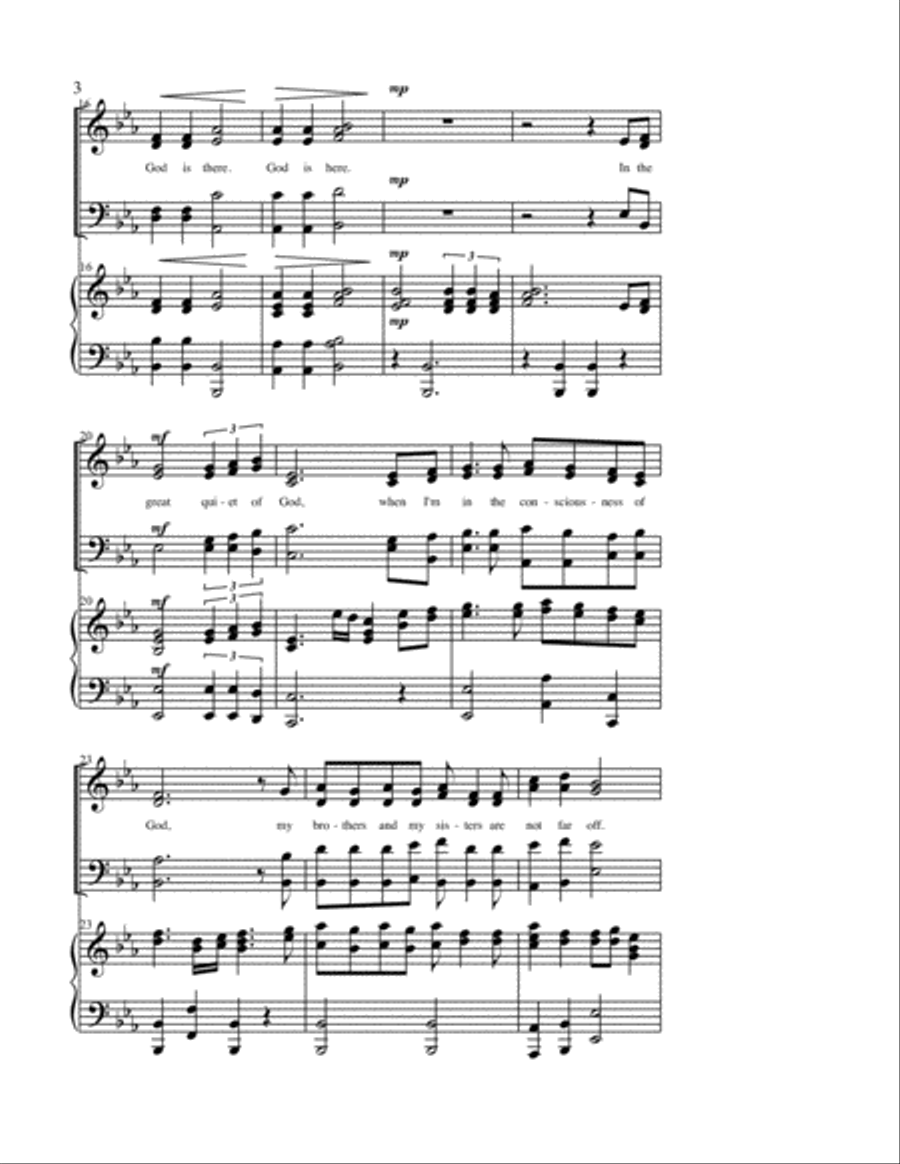 "In the Great Quiet of God" Choral Anthem SATB + violin, cello