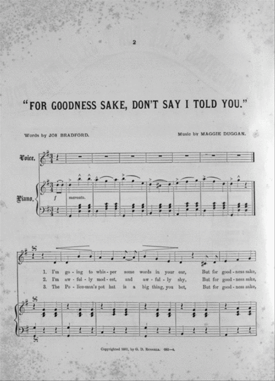 For Goodness Sake Don't Say I Told You Voice scores gallery preview page 2