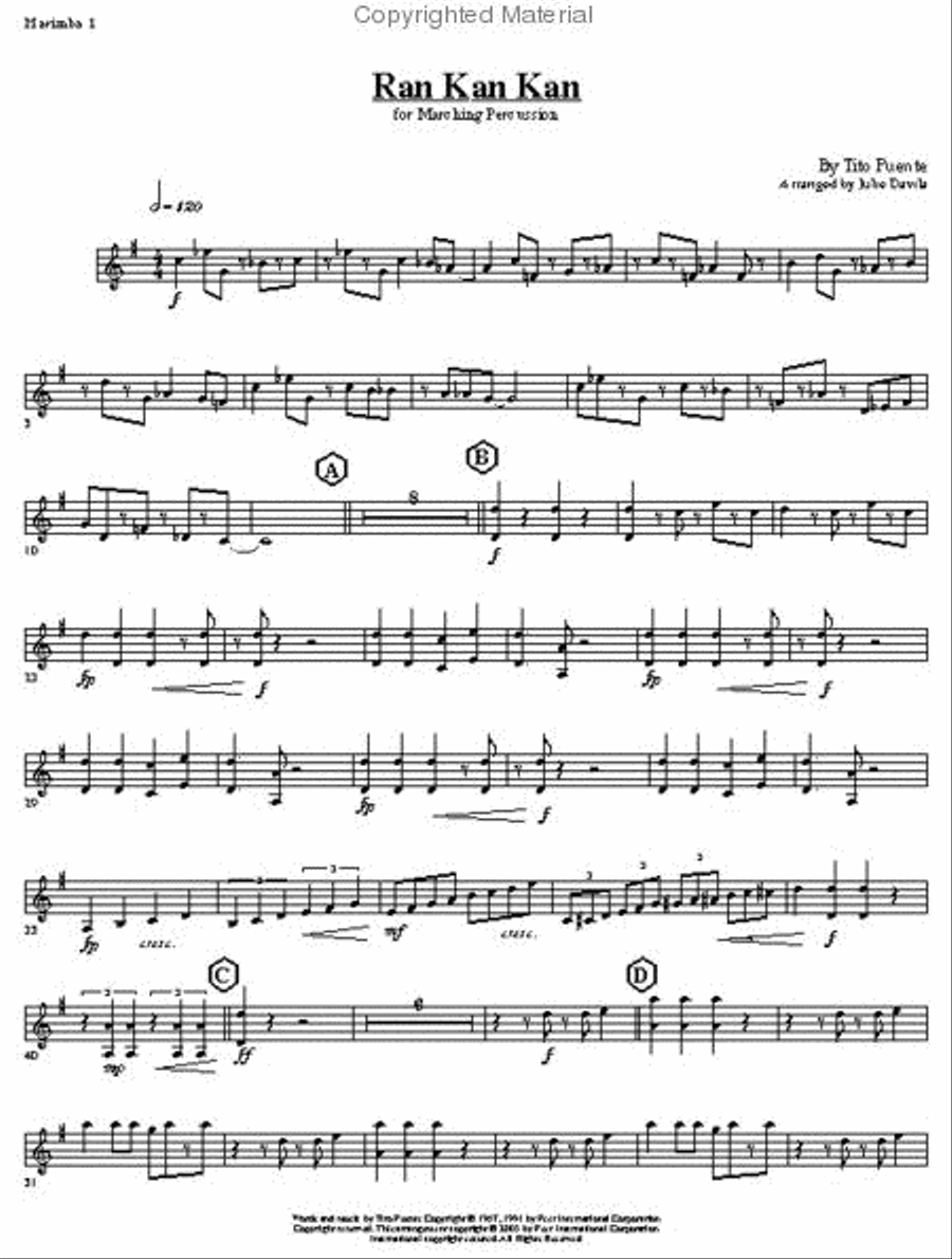 Ran Kan Kan Percussion scores gallery preview page 4