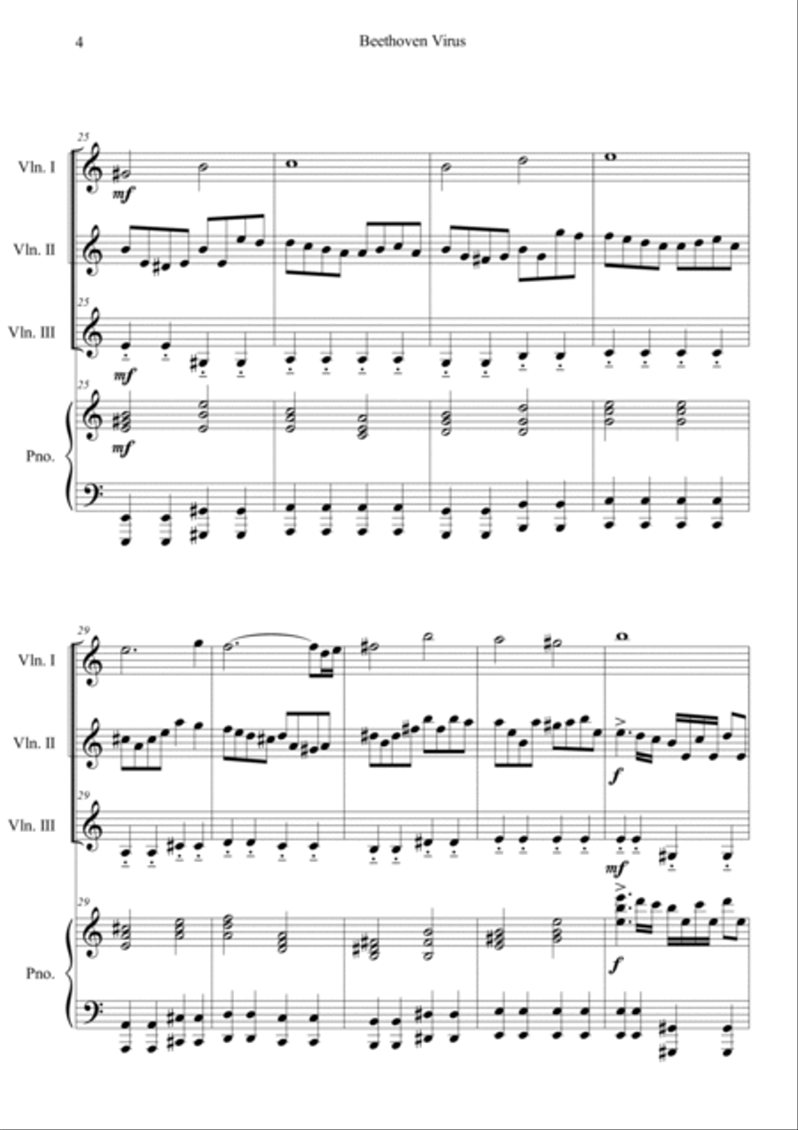 Beethoven Virus Piano Quartet scores gallery preview page 4