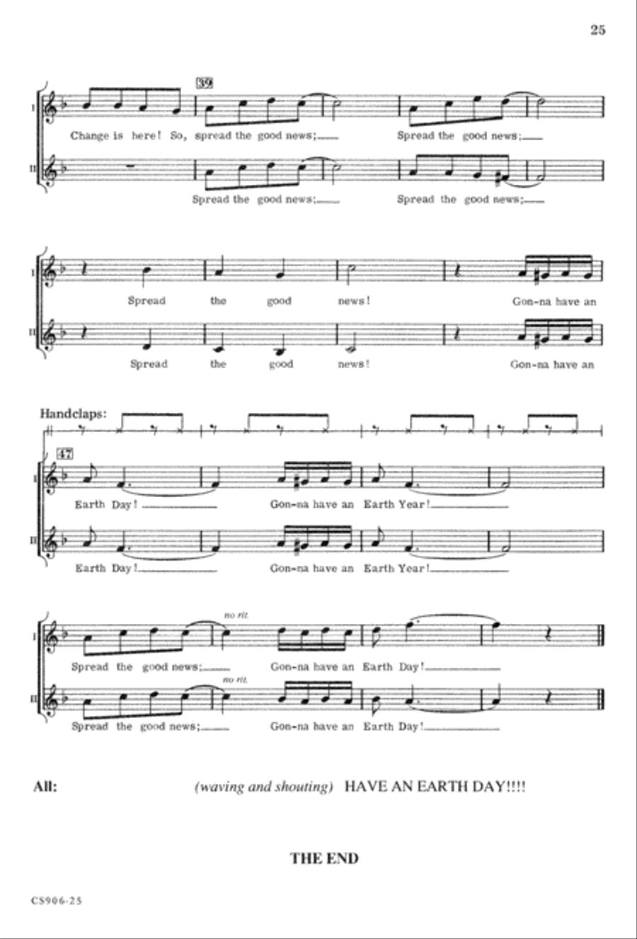 Gonna Have An Earth Day - Singer's Ed Unison Choir scores gallery preview page 27