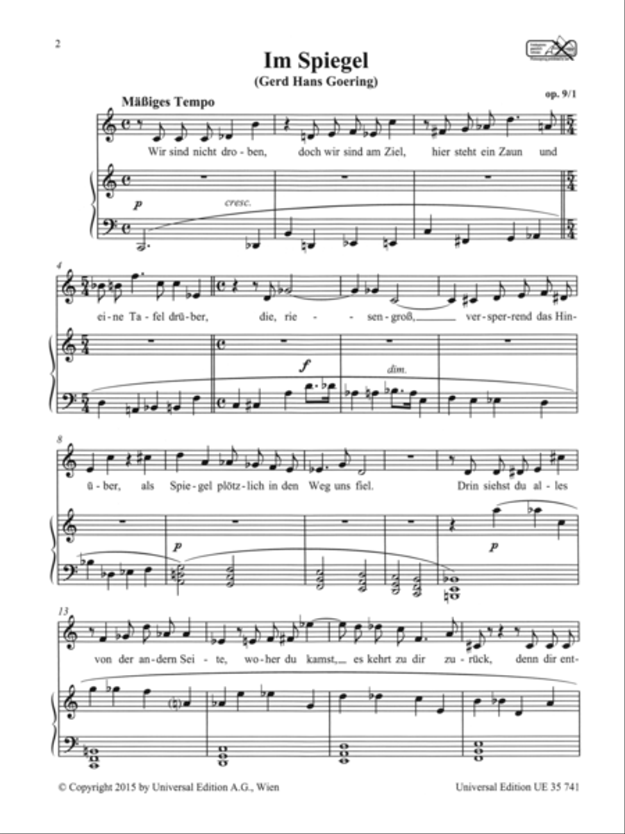 Early Songs Vol. 1 Early Songs Vol. 1 Chamber Music scores gallery preview page 2