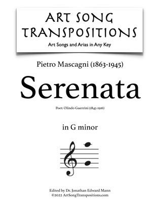 Book cover for MASCAGNI: Serenata (transposed to G minor)