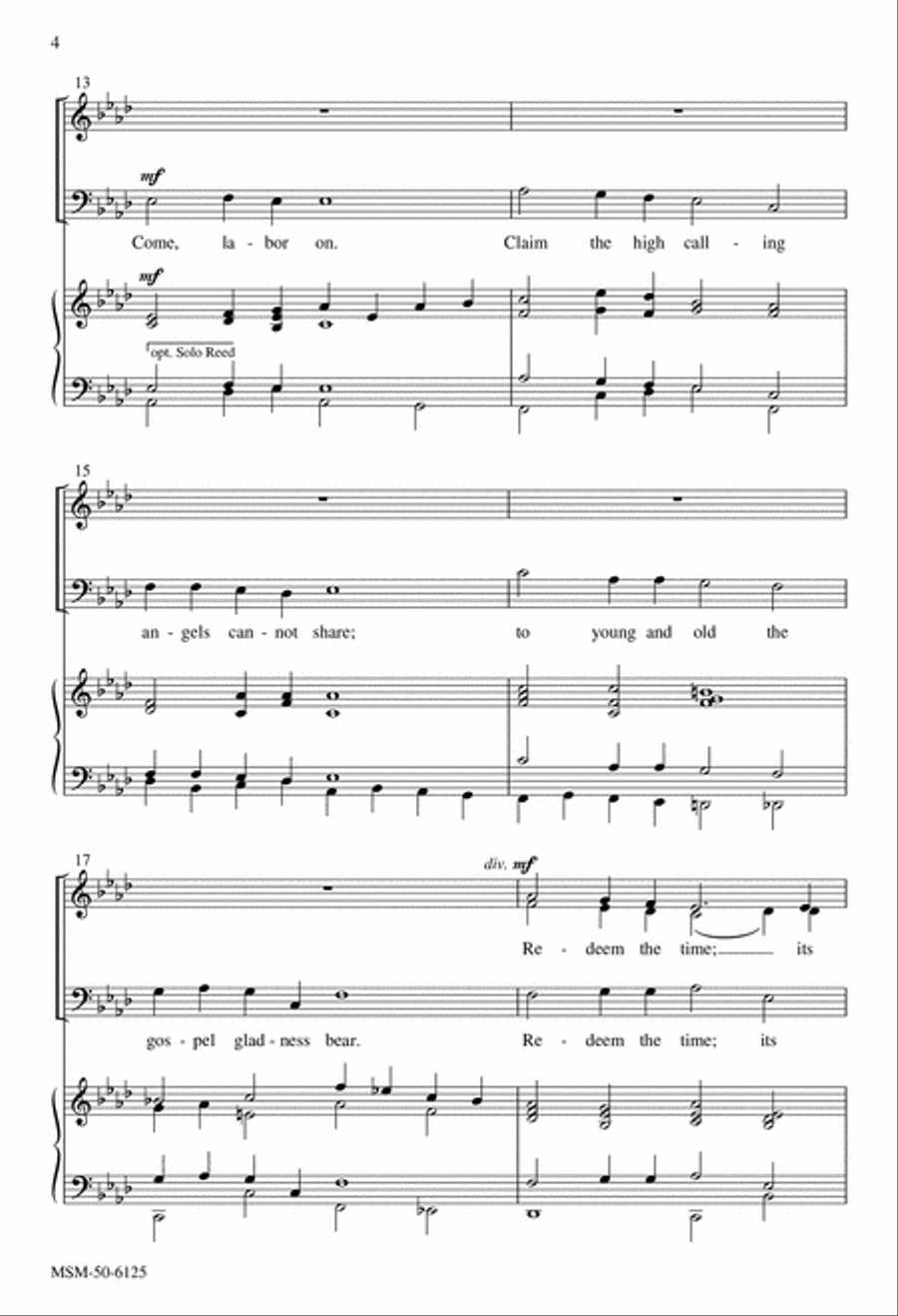 Come, Labor On 4-Part scores gallery preview page 4