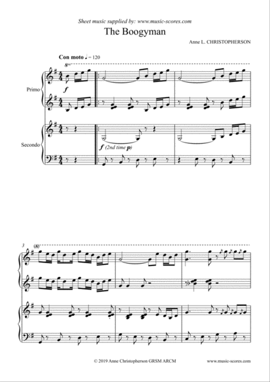 The Boogyman - Piano Duet Piano Duet scores gallery preview page 1