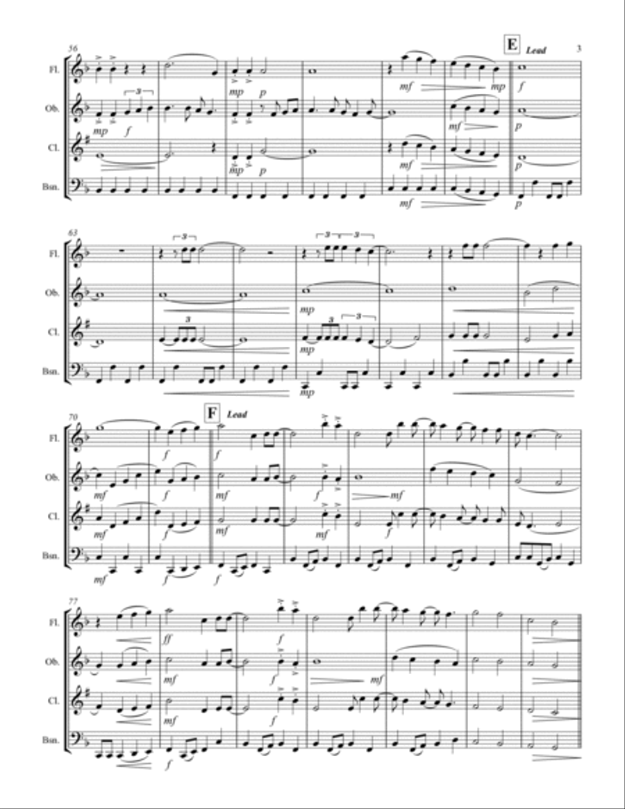 Sweet Caroline Sweet Caroline Woodwind Quartet scores gallery preview page 4