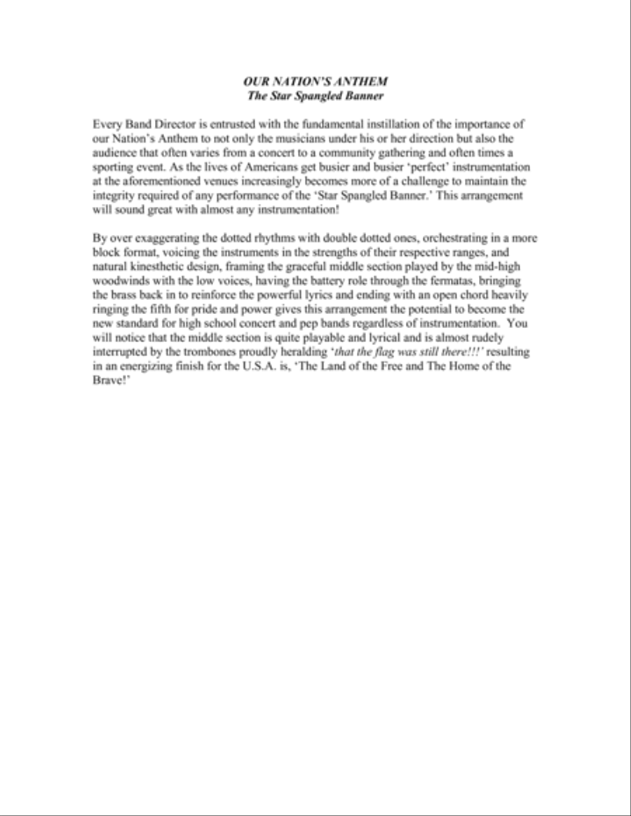 Our Nation's Anthem (Star Spangled Banner) Marching Band scores gallery preview page 2