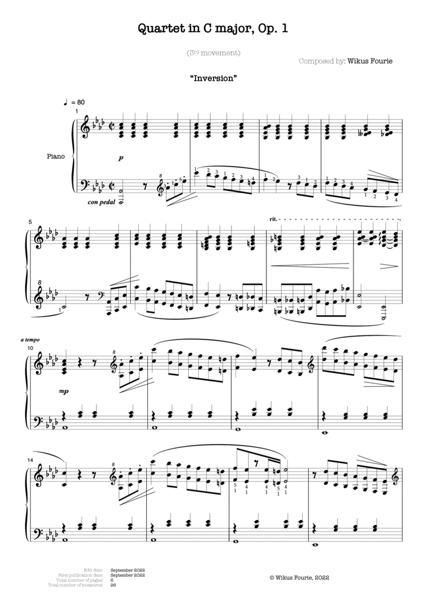 Quartet in C major, Op. 1 (3rd movement "Inversion") image number null