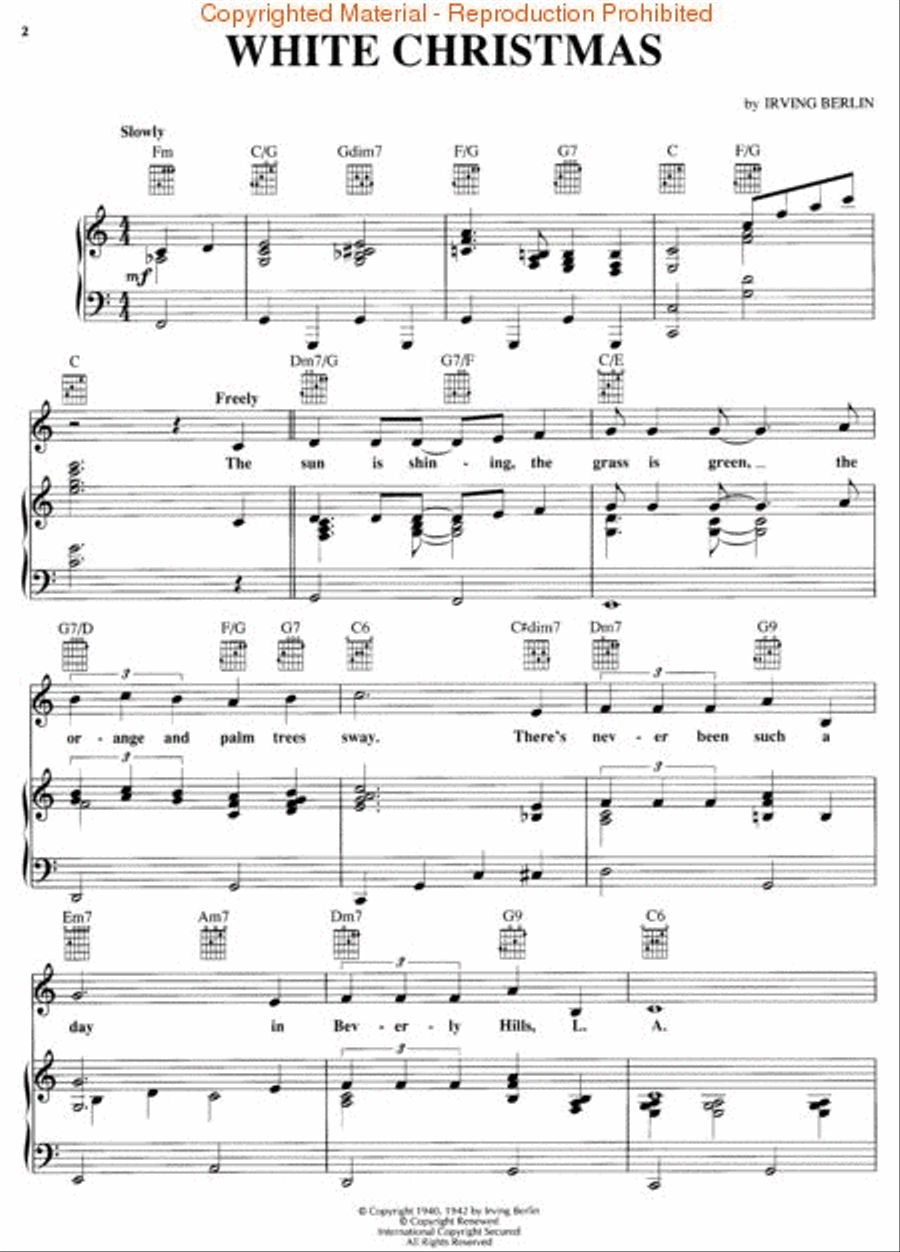 White Christmas White Christmas Piano, Vocal, Guitar scores gallery preview page 2