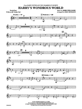 Harry's Wondrous World (from Harry Potter and the Chamber of Secrets): (wp) B-flat Tuba T.C.